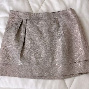 Silver foiled mini skirt